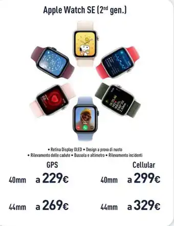 Unieuro Apple Watch SE (2nd gen.) GPS 40mm offerta