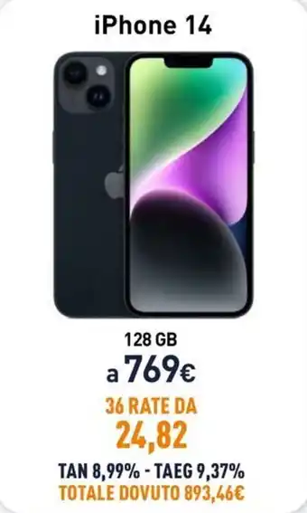 Unieuro iPhone 14 128 GB offerta