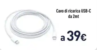 Unieuro Cavo di ricarica USB-C da 2mt offerta
