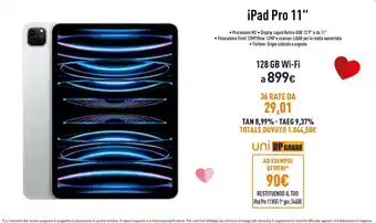 Unieuro iPad Pro 11" 128 GB Wi-Fi offerta