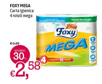 A&O FOXY MEGA Carta Igienica 4 rotoli mega offerta
