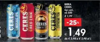 Bennet BIRRA CERES tipi vari, ml 500 offerta