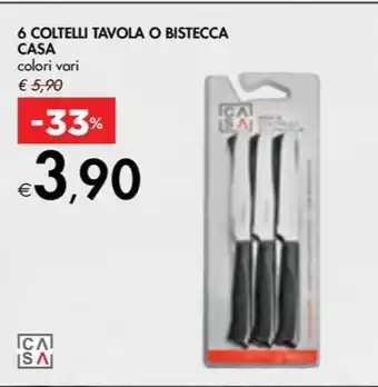 Bennet 6 COLTELLI TAVOLA O BISTECCA CASA offerta