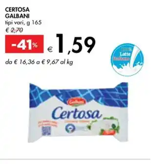 Bennet CERTOSA GALBANI tipi vari, g 165 offerta