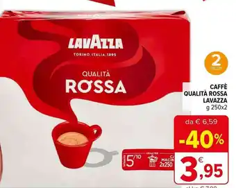 Iperal CAFFÈ QUALITÀ ROSSA LAVAZZA g 250x2 offerta
