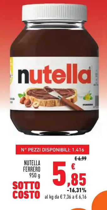 Conad Superstore NUTELLA FERRERO 950 g offerta