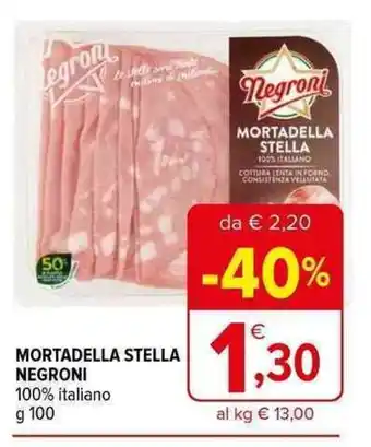 Iperal MORTADELLA STELLA NEGRONI 100% italiano g 100 offerta