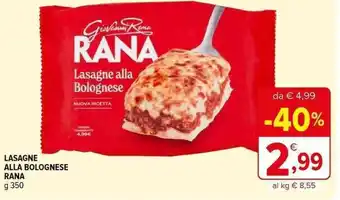LASAGNE ALLA BOLOGNESE RANA g 350