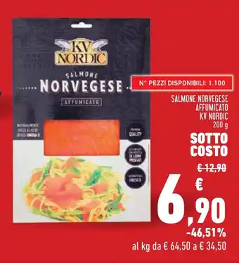 Conad Superstore SALMONE NORVEGESE AFFUMICATO KV NORDIC 200 g offerta