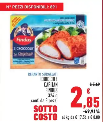 Conad Superstore CROCCOLE CAPITAN FINDUS 324 g conf. da 3 pezzi offerta