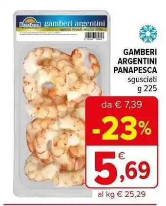 Iperal GAMBERI ARGENTINI PANAPESCA sgusciati g 225 offerta