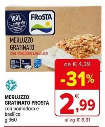 Iperal MERLUZZO GRATINATO FROSTA con pomodoro e basilico g 360 offerta