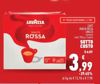 Conad Superstore CAFFÈ QUALITÀ ROSSA LAVAZZA classico conf. 250 g x 2 pezzi offerta