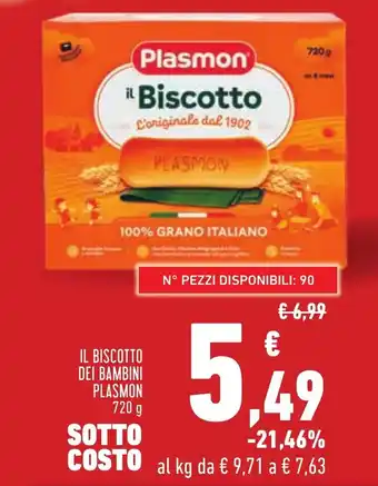 Conad Superstore IL BISCOTTO DEI BAMBINI PLASMON 720 g offerta