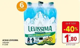 Iperal ACQUA LEVISSIMA naturale lt 1,5x6 offerta