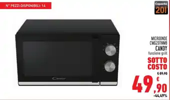 Conad Superstore MICROONDE CMG20TNMB CANDY funzione grill offerta