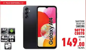Conad Superstore SMARTPHONE GALAXY A14 SAMSUNG offerta