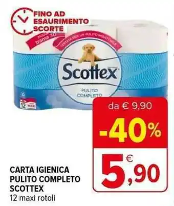Iperal CARTA IGIENICA PULITO COMPLETO SCOTTEX 12 maxi rotoli offerta