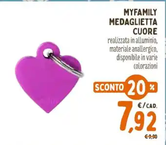 MYFAMILY MEDAGLIETTA CUORE