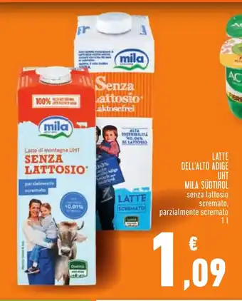 Conad Superstore LATTE DELL'ALTO ADIGE UHT MILA SÜDTIROL senza lattosio scremato, parzialmente scremato 1 l offerta