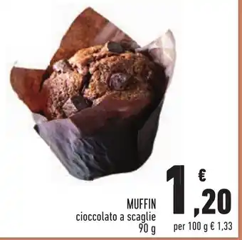 Conad Superstore MUFFIN cioccolato a scaglie 90 g offerta