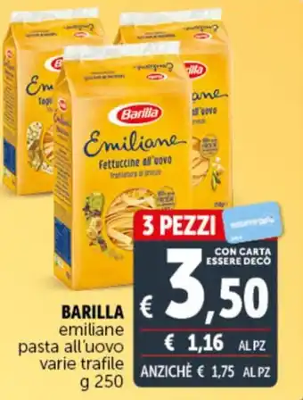Deco Supermercati BARILLA emiliane pasta all'uovo offerta