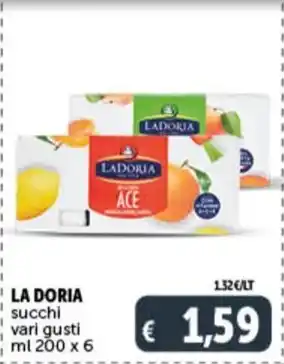 Deco Supermercati LA DORIA succhi vari gusti ml 200 x 6 offerta