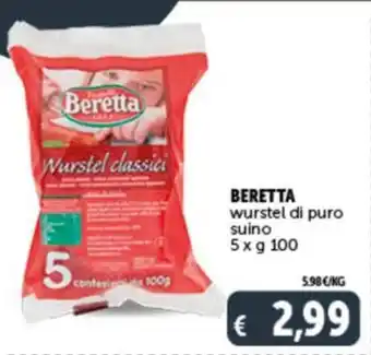 Deco Supermercati BERETTA wurstel di puro suino 5 x g 100 offerta