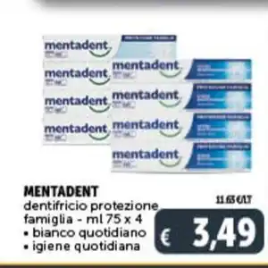 Deco Supermercati MENTADENT dentifricio protezione famiglia - ml 75 x 4 offerta