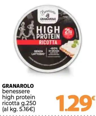 Supermercati Dok GRANAROLO benessere high protein ricotta g.250 offerta