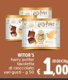 Deco Supermercati WITOR'S harry potter tavoletta di cioccolato vari gusti -g 50 offerta