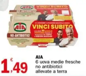 AIA 6 uova medie fresche no antibiotici allevate a terra
