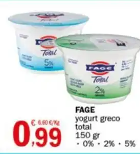 Crai FAGE yogurt greco total offerta
