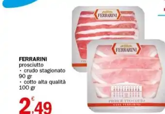 Crai FERRARINI prosciutto crudo stagionato 90 gr offerta
