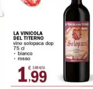 Crai LA VINICOLA DEL TITERNO vino solopaca dop 75 cl offerta