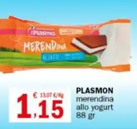 Crai PLASMON merendina allo yogurt 88 gr offerta