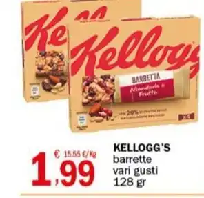 Crai KELLOGG'S barrette vari gusti 128 gr offerta
