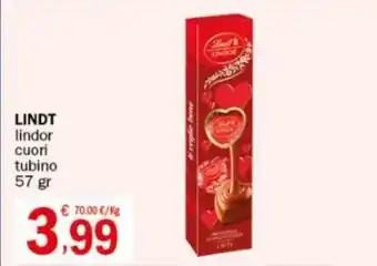 Crai LINDT lindor cuori tubino 57 gr offerta