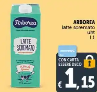 Deco Supermercati ARBOREA latte scremato uht l1 offerta