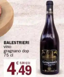 Crai BALESTRIERI vino gragnano dop 75 cl offerta