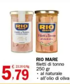 Crai RIO MARE filetti di tonno 250 gr offerta