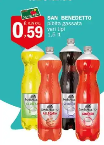 Crai SAN BENEDETTO bibita gassata vari tipi 1,5 It offerta