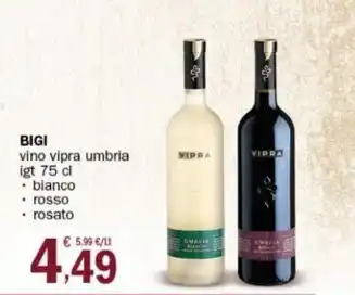 Crai BIGI vino vipra umbria igt 75 cl offerta