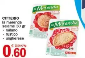 Crai CITTERIO la merenda salame 30 gr offerta