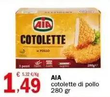 Crai AIA cotolette di pollo 280 gr offerta
