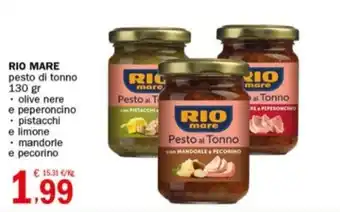Crai RIO MARE pesto di tonno 130 gr offerta