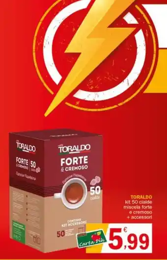 TORALDO kit 50 cialde miscela forte e cremoso + accessori