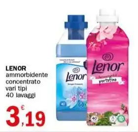 Crai LENOR ammorbidente concentrato vari tipi 40 lavaggi offerta
