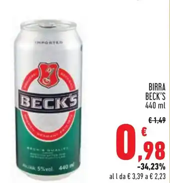 Conad Superstore BIRRA BECK'S 440 ml offerta