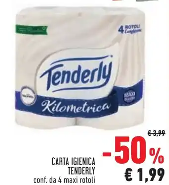 Conad Superstore CARTA IGIENICA TENDERLY conf. da 4 maxi rotoli offerta